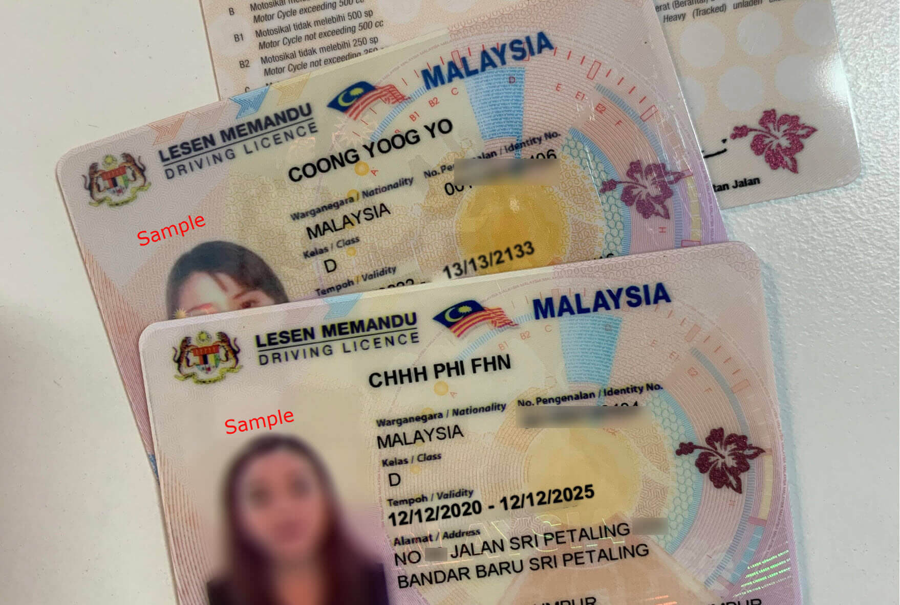 malaysia driving license samples